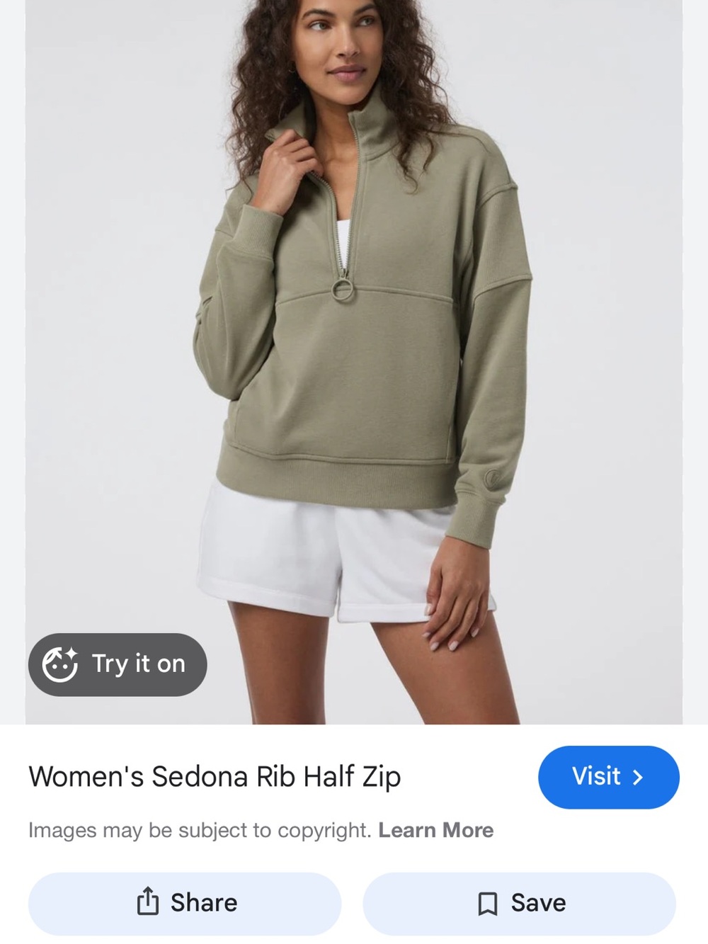Vuori Sedona Rib Half-Zip Pullover - Olive